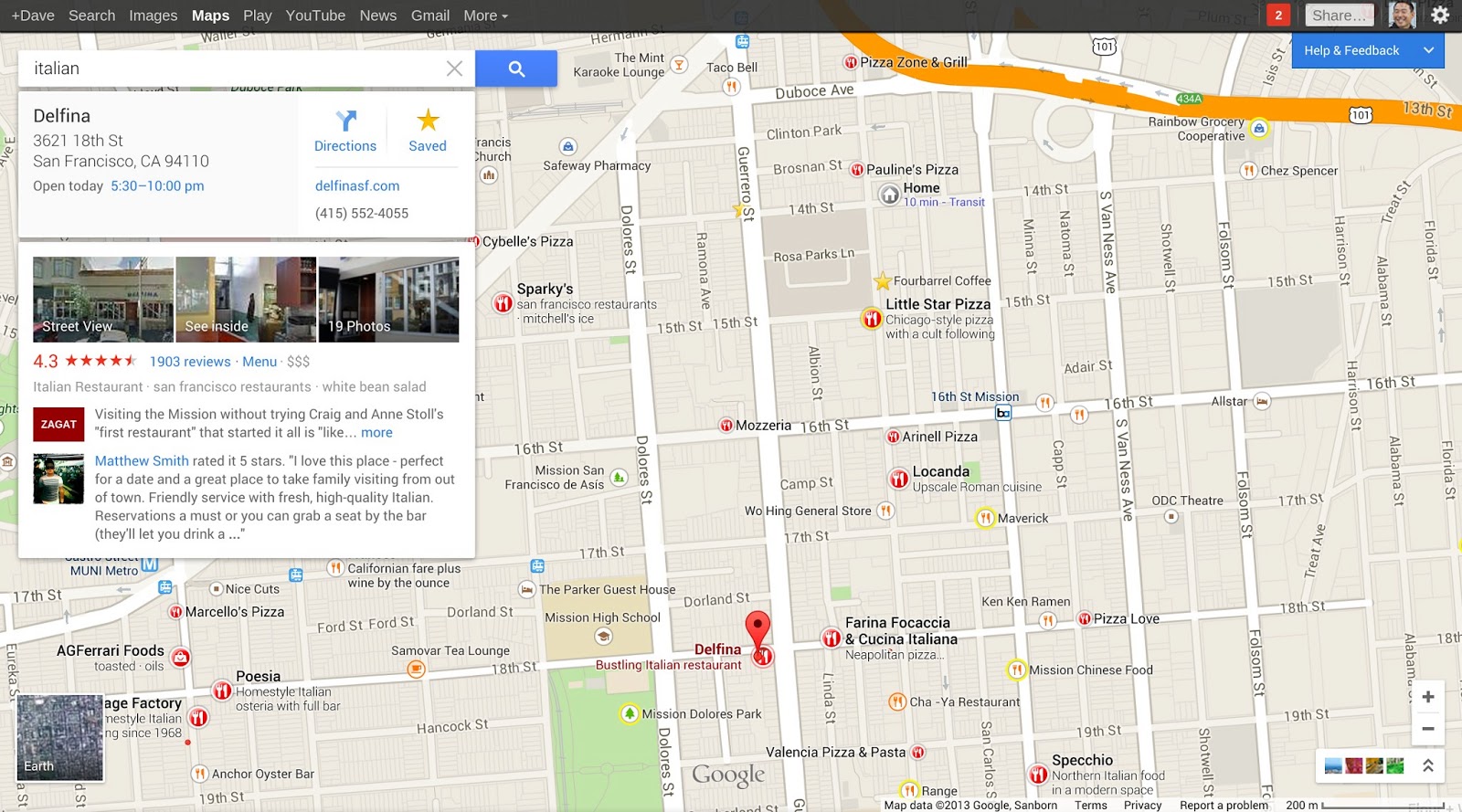 Google Maps redesigned place details (2013)